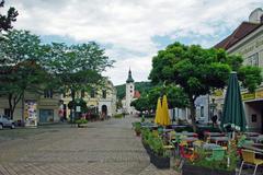 View of Kath. Pfarrkirche hl. Jakob der Ältere church with foreground landscape