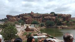 Inside view of Badami Caves rock formations