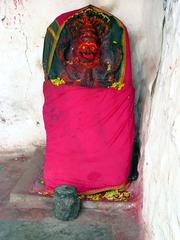 Colorful deity shrine at Badami