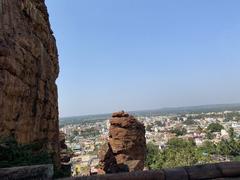 Scenic view of the town of Badami from the caves