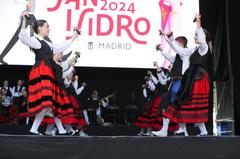 Regional dances in the Gardens of Las Vistillas during the Saint Isidore the Farmer Festival 2024 in Madrid