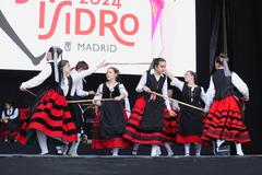 Regional dances in the Gardens of Las Vistillas during the Saint Isidore the Farmer Festival 2024 in Madrid