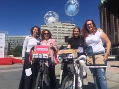 Cycle fashion show on streets of Madrid