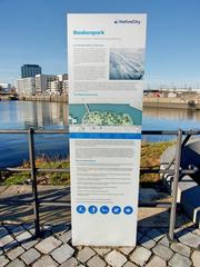 Information board at Baakenpark in Hamburg