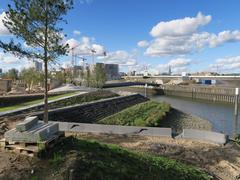 Baakenpark under construction in Hamburg-HafenCity