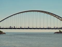 Humber Bay Arch Bridge with pedestrian and bicycle paths