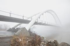 Humber Bay Bridge disappearing in the fog