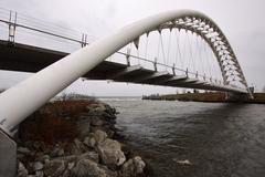 Humber Bay Arch Bridge from the bike trail