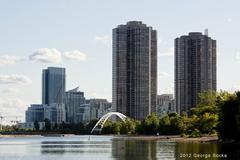 Palace Pier Towers and Humber River Arch Foot Bridge in Toronto