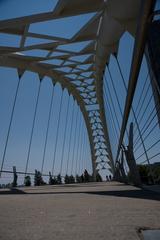 Humber River bridge spanning where the river joins Lake Ontario