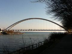 Humber River bridge in Toronto on a fall day