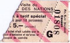 Billet spécial pour la visite du Palais des Nations valable pour 10 personnes