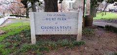 Sign for Hurt Park in Atlanta, Georgia