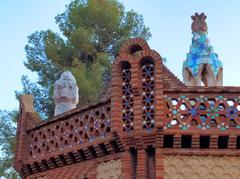 Finca Güell entrance pavilions detail in Barcelona