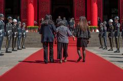 Taiwan President at ceremony with honor guards