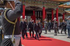 President walking into the main hall during a memorial ceremony in Taiwan