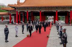 Taiwan's President and Vice President at a wreath-laying ceremony