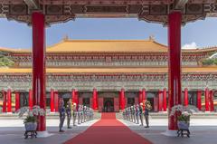 President Tsai Ing-wen leads a memorial ceremony at the Martyrs' Shrine in Taiwan in 2018