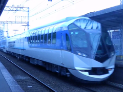 Kintetsu 50000 series EMU at Hōzenji Station on a test run