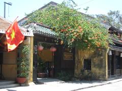 Entrance porch of a hotel in Hoi An's old quarter