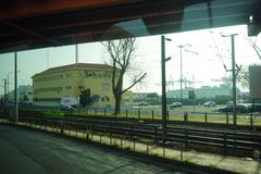 Lisbon street with tram and buildings