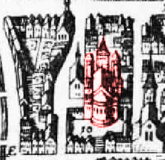 Maria im Kapitol church in 1648 Merian plan of Cologne