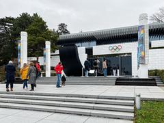 People entering the Olympic Museum in Lausanne