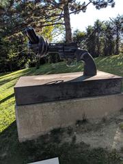 Non-Violence sculpture at Musée Olympique in Lausanne