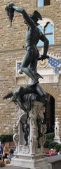 Bronze statue of Perseus holding Medusa's severed head by Benvenuto Cellini