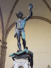 Benvenuto Cellini's Perseus with the Head of Medusa sculpture in Loggia dei Lanzi, Florence