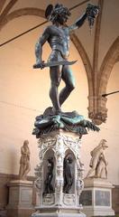 Perseus statue holding Medusa's head at Loggia dei Lanzi in Florence