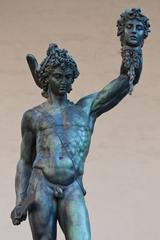 Perseus with the Head of Medusa bronze statue by Benvenuto Cellini in Florence