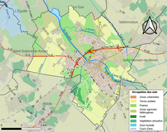 Map of infrastructure and land use in Saujon, France, 2018