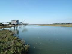 La Seudre river in Saujon on a sunny day