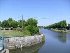 La Seudre River at Saujon, panoramic view