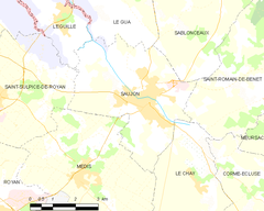 Map of commune with INSEE code 17421 in Charente-Maritime department, France