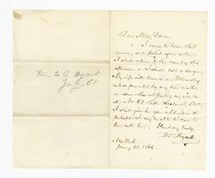 William Cullen Bryant letter to Miss Dana, January 21, 1861