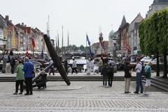 Nyhavn canal in Copenhagen with colorful houses and boats