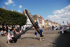 The Memorial Anchor at the end of Nyhavn channel in Copenhagen