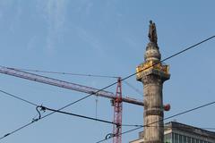 Brussels urban landscape with modern and historic buildings