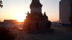 Front of the Congress Column during sunset in Brussels