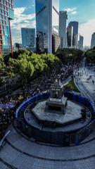 Aerial view of March for the 43 Ayotzinapa students in Mexico City 2023