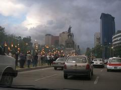 Colorful torches on Reforma Avenue