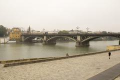 Seville panoramic view with historical landmarks and river