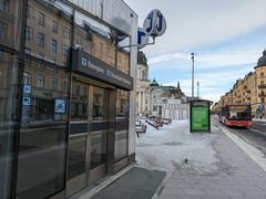 Odenplan entrance with bus 50 on March 12, 2023