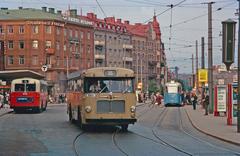 Buses on Odenplan in Stockholm, 1962