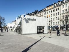 Odenplan station entrance designed by 3XN Architects in 2017