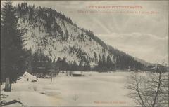 Sunset over Lake Gérardmer in winter