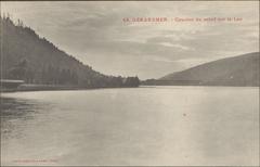 Sunset over Gérardmer Lake postcard