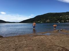 People swimming in Lake Gérardmer